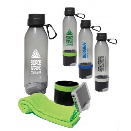 Custom Embroidered Sports Bottle w/Cool Towel & Phone Stand