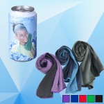 Microfiber Quick Dry & Cooling Towel in Can Custom Imprinted