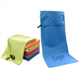 Laser Engraved Logo Quick Dry Microfiber Towel Double-sided Plush Custom Imprinted