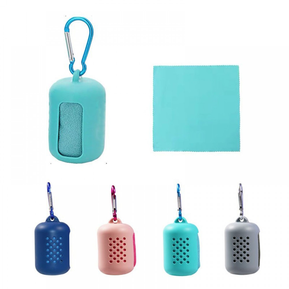 Custom Embroidered Quick Dry Towels with Silicone Holder Custom Embroidered Quick Dry Towels with Silicone Holder
