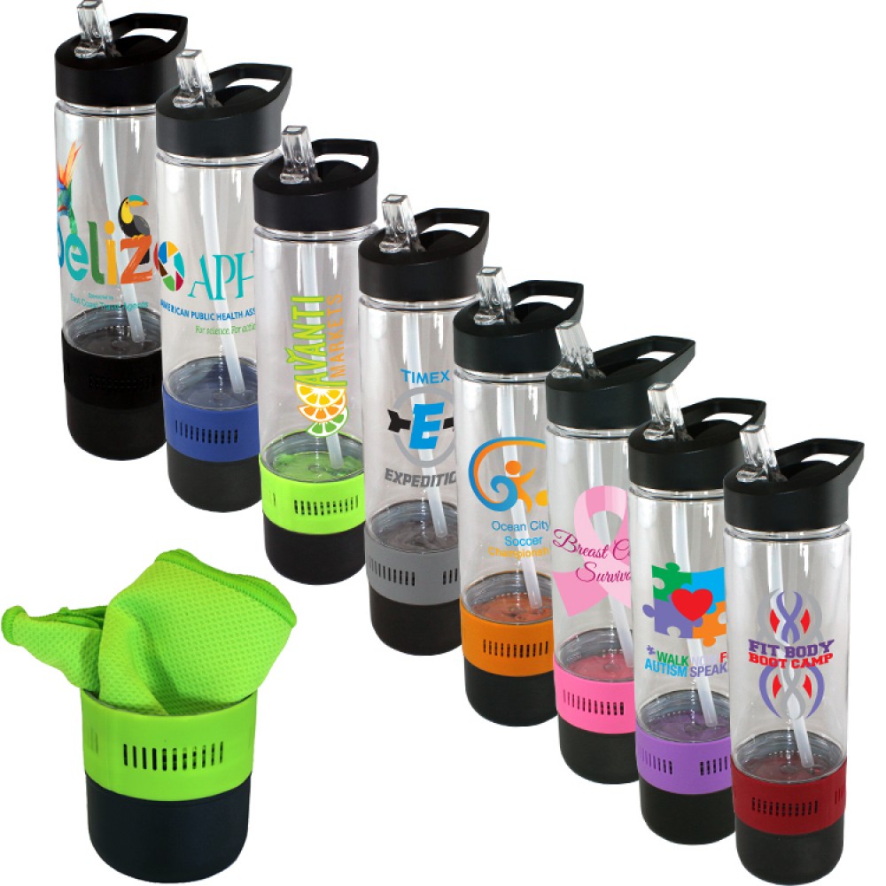 17 Oz. Tritan Bottle w/Cooling Towel (Full Color Digital) Custom Imprinted 17 Oz. Tritan Bottle w/Cooling Towel (Full Color Digital) Custom Imprinted