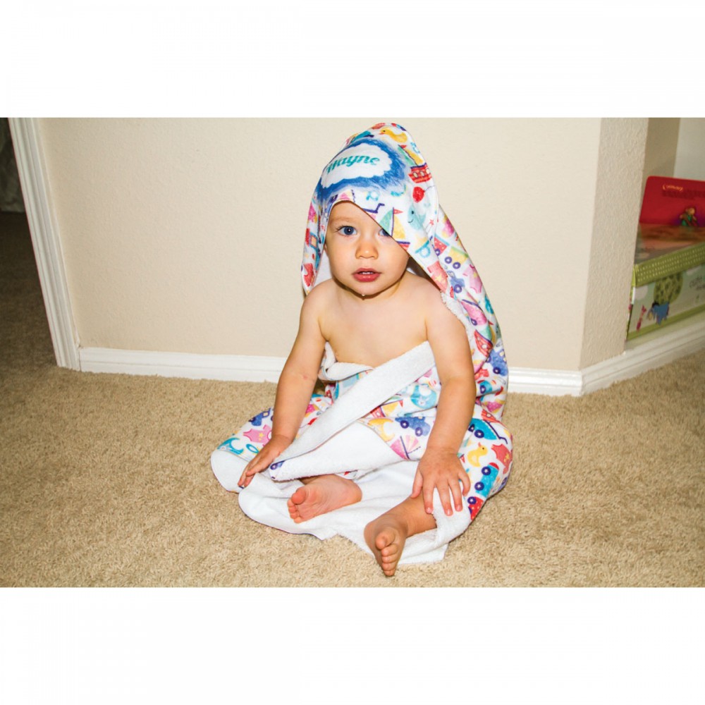 Custom Imprinted Sublimated Hooded Baby Towel