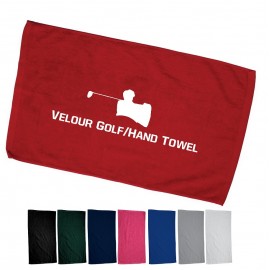 Custom Embroidered 16 x 25 - 2.5lbs/dzn Velour Golf/Hand Towel - Printed (Colors)