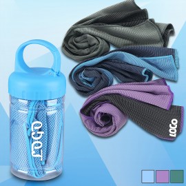 Cooling Towel In Carabiner Case Custom Imprinted