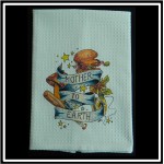 Mint Waffle Weave Kitchen Towel with Custom Print Custom Imprinted