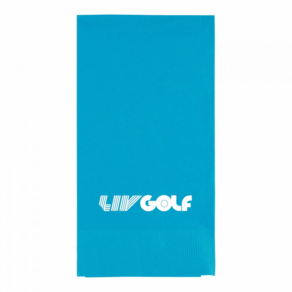 Custom Embroidered Turquoise 3 Ply Paper Guest Towels