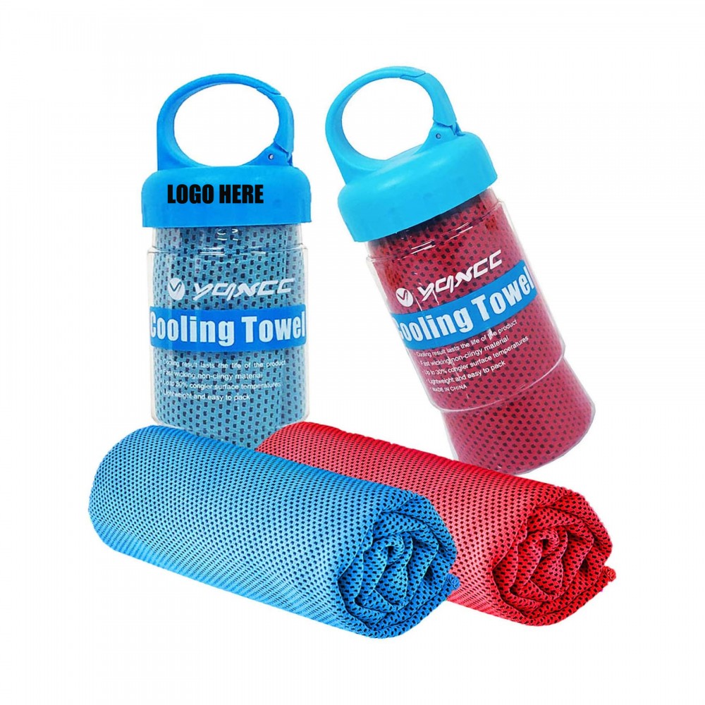 Cooling Towel In Sport Bottle Custom Embroidered