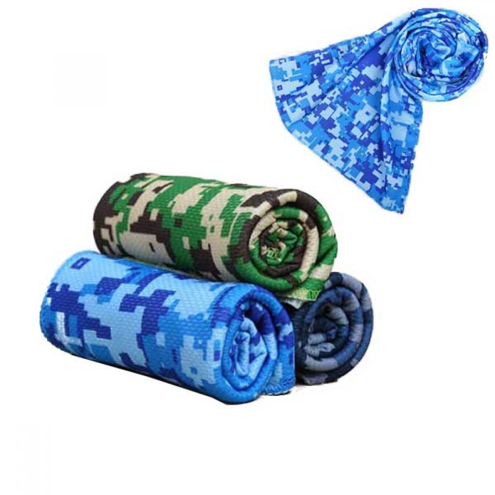 Custom Embroidered Camouflage Cooling Towel Custom Embroidered Camouflage Cooling Towel