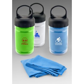 Custom Imprinted Cooling Towel In Carabiner Bottle