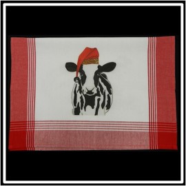Logo Branded Red/White Plaid Kitchen Towel with Custom Print