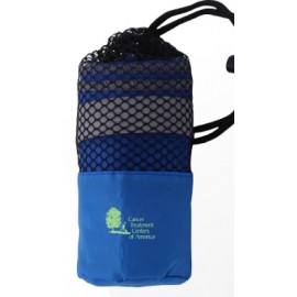 Micro-Fiber Towel w/Mesh Carrying Pouch Logo Branded