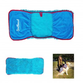 Logo Branded Microfiber Dog Towel with Hand Pockets