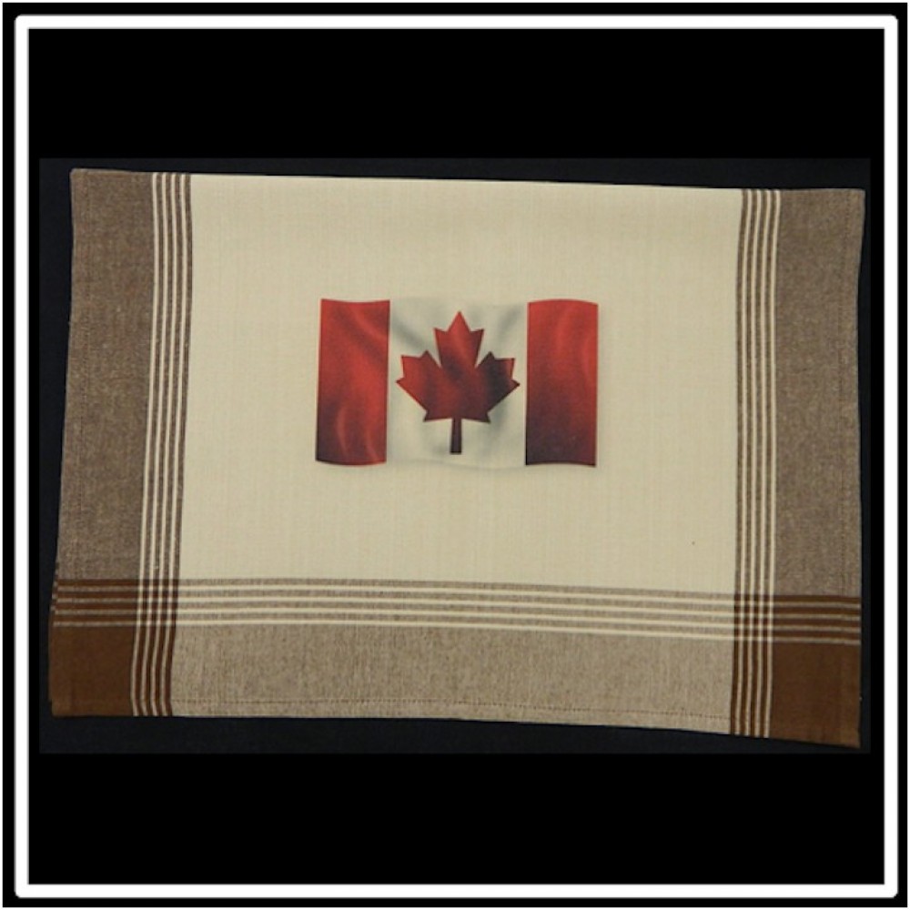 Brown/Tea Dyed Plaid Kitchen Towel with Custom Print Custom Imprinted Brown/Tea Dyed Plaid Kitchen Towel with Custom Print Custom Imprinted