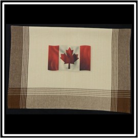 Brown/Tea Dyed Plaid Kitchen Towel with Custom Print Custom Imprinted