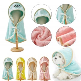 Custom Embroidered Pet Dog Hooded Bathrobe Bath Towel