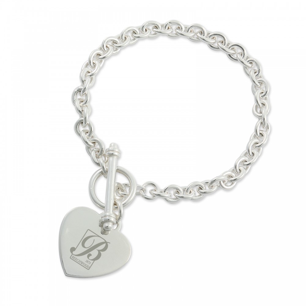 Custom Imprinted Sterling Silver Bracelet w/Emblem Charm