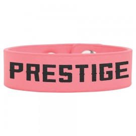 8.5" x.75" Pink Leatherette Youth Cuff Bracelet Custom Branded