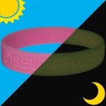 Custom Printed " Embossed Silicone Glow Wristband