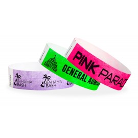 " Tyvek Custom Solid Color Wristbands with Black Imprint Logo Printed  " Tyvek Custom Solid Color Wristbands with Black Imprint Logo Printed
