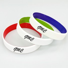 Custom Imprinted Dual Color Silicone Bracelet  Custom Imprinted Dual Color Silicone Bracelet
