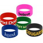 Custom Printed 3/4" Wide Solid Color Silicone Wristband w/Silkscreened Imprint