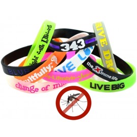Logo Branded 1/2" Color-Filled Mosquito Repellant Wristband  Logo Branded 1/2" Color-Filled Mosquito Repellant Wristband