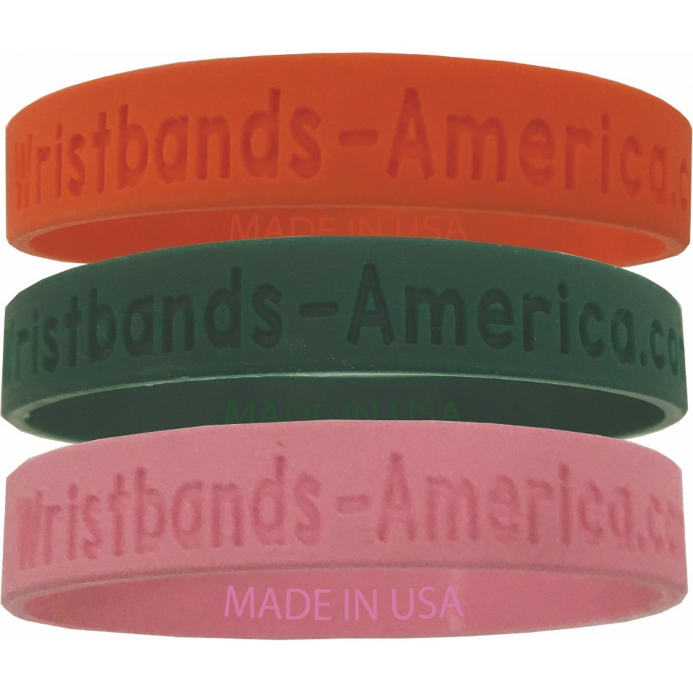 Custom Printed Custom Debossed Youth Sized Silicone Bracelet