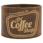 Custom Printed 9.5" x 2" Rustic/Gold Leatherette Cuff Bracelet