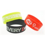 Broad Recycled Silicone Wrist Band w/Debossed Logo Logo Printed