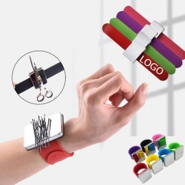 Custom Printed Magnetic Hair Clips Bracelet Silicone Wristband