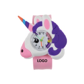 Silicone Unicorn Shaped Slap Watch Logo Printed