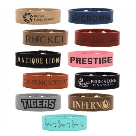 1" x 8.5" - Youth Leatherette Cuff Bracelets Logo Printed