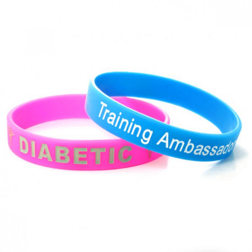 Custom Printed 8" Debossed Silicone Bracelet Custom Printed 8" Debossed Silicone Bracelet