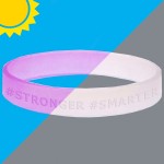 " Embossed Silicone UV Reacting Wristband Custom Imprinted
