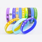 Personalized Fluorescent Silicone Rubber Bracelet Custom Imprinted