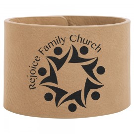 9.5" x 2" Light Brown Leatherette Cuff Bracelet Custom Imprinted