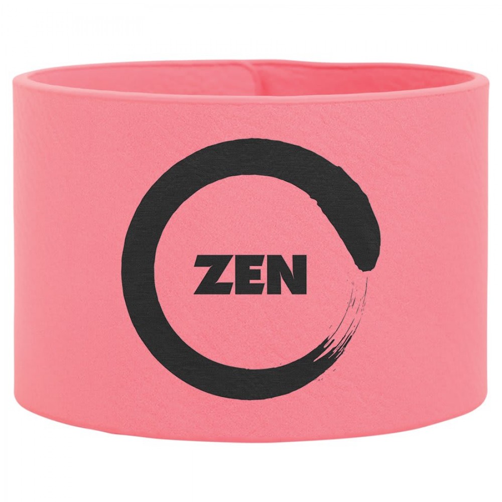 9.5" x 2" Pink Leatherette Cuff Bracelet Custom Imprinted 9.5" x 2" Pink Leatherette Cuff Bracelet Custom Imprinted