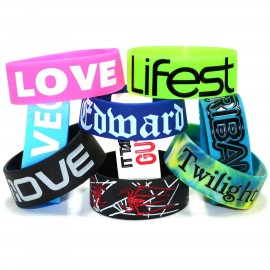 1" Color-Filled Silicone Wristband Custom Imprinted  1" Color-Filled Silicone Wristband Custom Imprinted