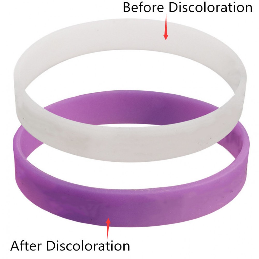 Custom Imprinted UV Color-change Debossed Silicone Wristband