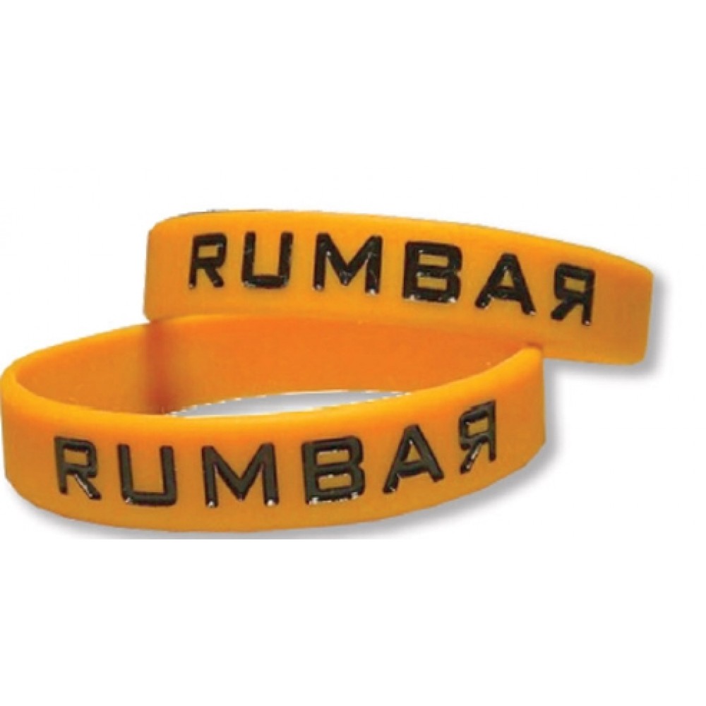 Debossed Silicone Wristband with Color Filling Custom Imprinted