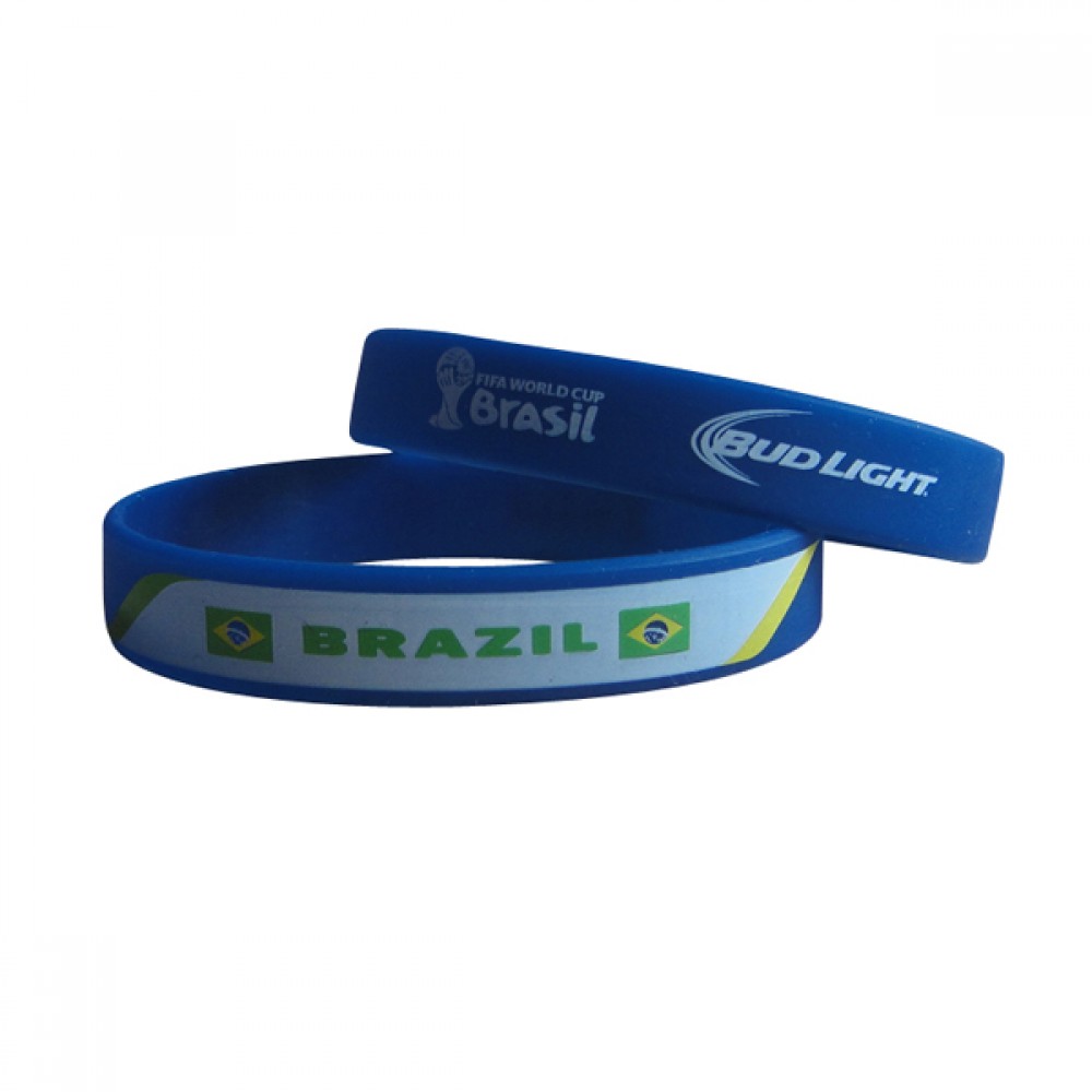 Custom Imprinted Screen Printed Silicone Bracelet - 8"x1/2" Custom Imprinted Screen Printed Silicone Bracelet - 8"x1/2"