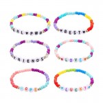 Custom Printed Colorful Alphabet Beads Bracelet Jewelry