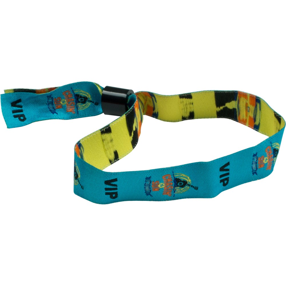 Custom Printed Woven Wristband with Locking Ball