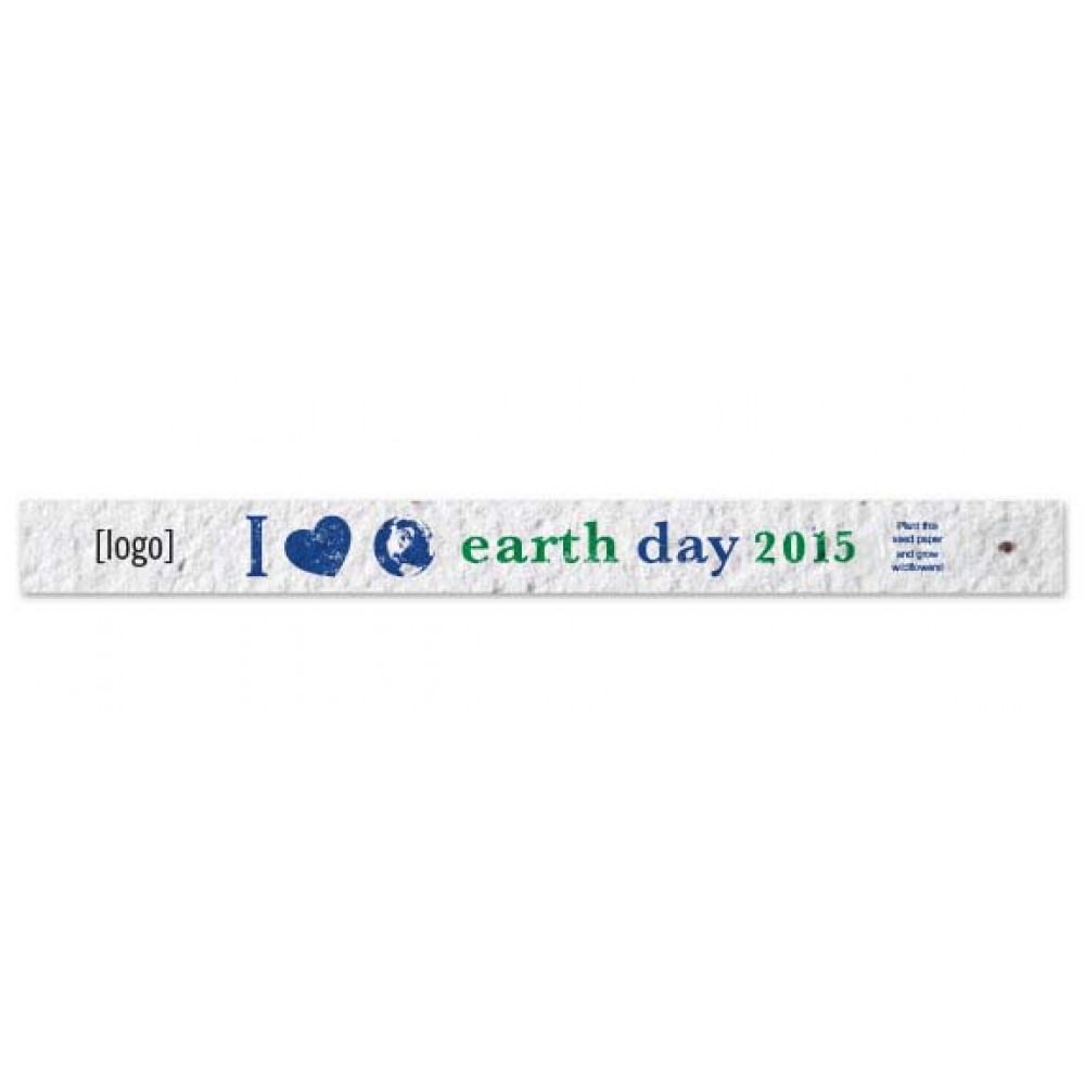 Custom Printed Earth Day Seed Paper Wristband - Style B