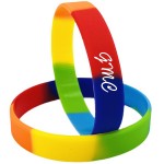Custom Printed Rainbow PRIDE Silicone Bracelet Wristband