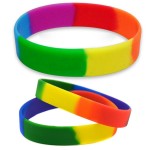 Rainbow Silicone Bracelet / Wristband Custom Imprinted