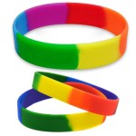 Rainbow Silicone Bracelet / Wristband Custom Imprinted