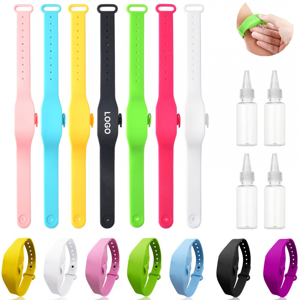 Silicone Wristband Refillable Hand Sanitizer Dispenser Custom Branded Silicone Wristband Refillable Hand Sanitizer Dispenser Custom Branded