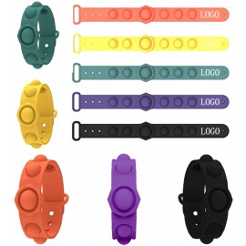 Pop it Fidget Bracelet Stress Relief Silicone Wristband Toy Custom Imprinted