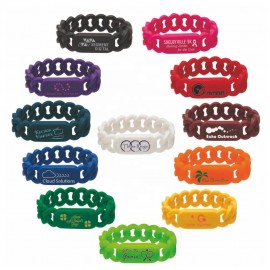 Logo Branded Chain Link Silicone Wristbands